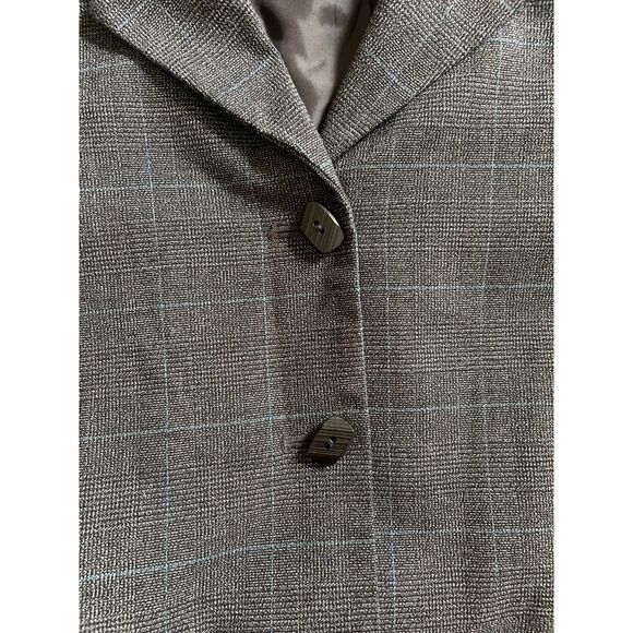 Larry Levine Women's Sz 10P Long-Sleeve Button-Up Plaid Suit Jacket Career Work - Picture 4 of 6